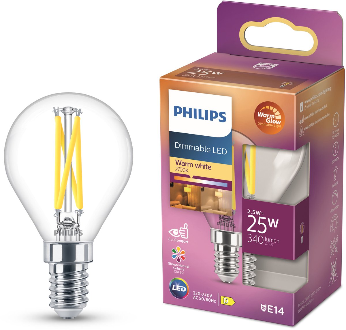Philips LED Classic 25W P45 E14 CL WGD90 SRT4 Beleuchtung