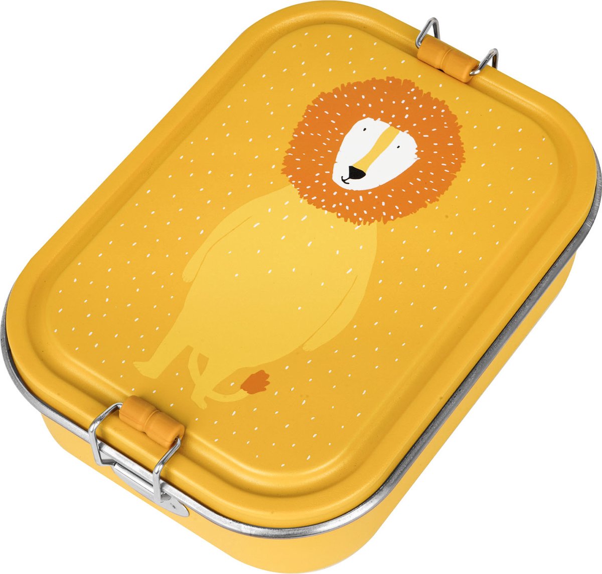 Trixie große Lunchbox - Mr. Löwe - RSV-Lunchbox für Kinder - leicht zu öffnende Lunchbox - 2 Fächer - Gelb