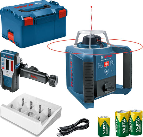 Bosch Professional GRL 300 HV - Rotationslaser - inklusive Laserempfänger - Akkus - Ladegerät - L-Boxx