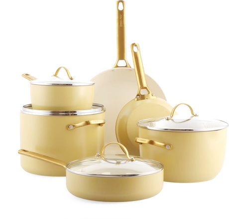Greenpan padova reserve sunshine yellow 10-delige set - pfas-vrij