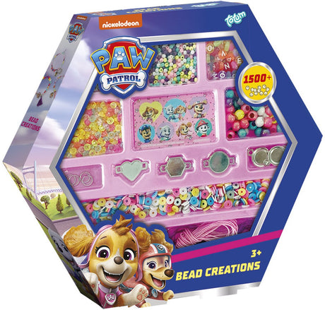 Totum Paw Patrol Perlen-Set zur Herstellung von Armbändern – 1500+ Perlen – Kinderspielzeug – Basteln – für Mädchen und Jungen – auch für Kleinkinder – ab 3 Jahren –