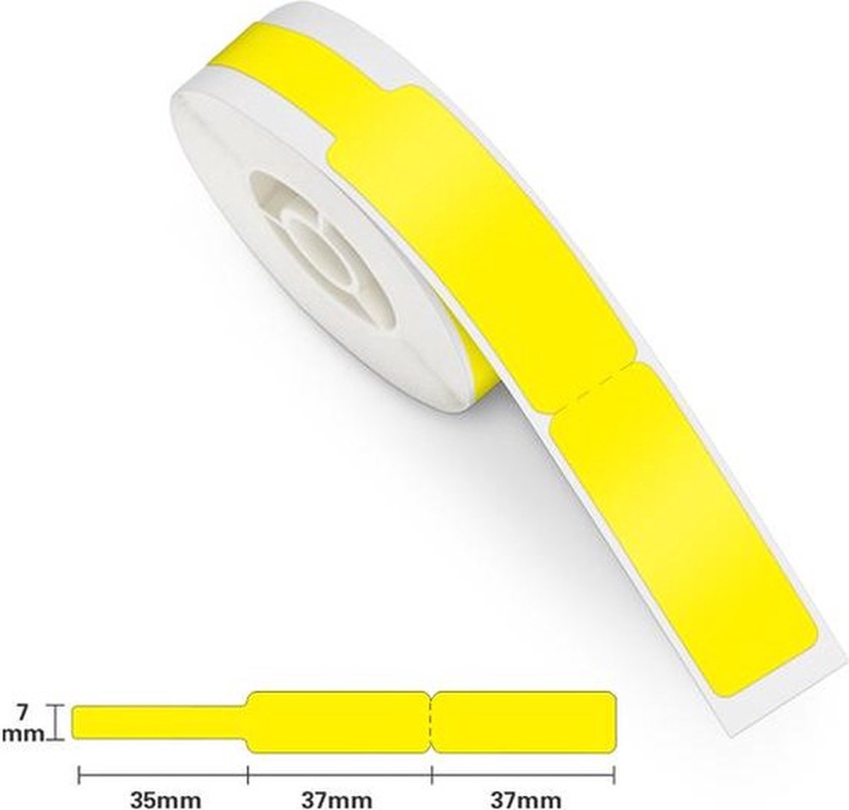 Niimbot-Etiketten – Etiketten für B21 B1 – 12,5 x 37 mm – 35 mm Schwanz – 60 Blatt – Kabeletiketten – gelb