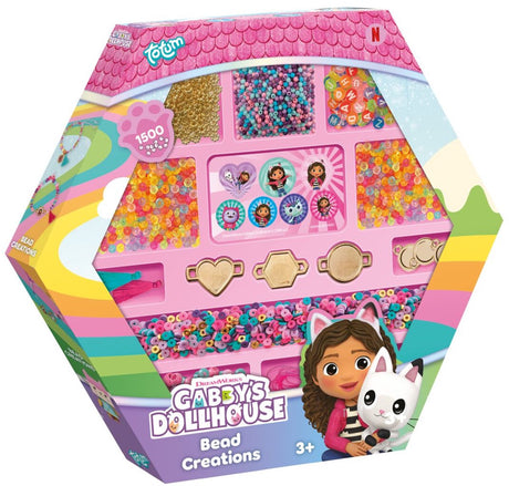 Totum Gabby's Puppenhaus-Perlen-Set zur Herstellung von Armbändern – 1500 Teile – Spielzeug für Kinder – Basteln – für Mädchen – auch für Kleinkinder – ab 3 Jahren –