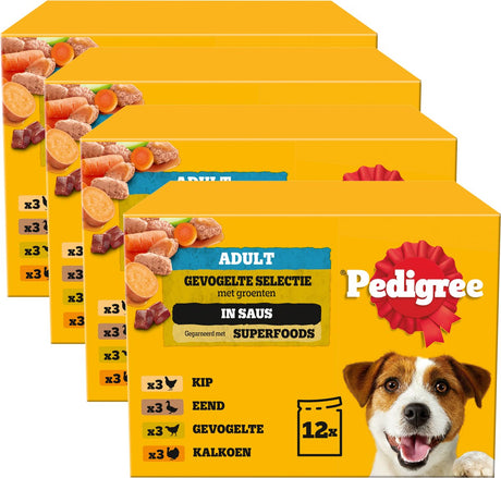 Pedigree Hundefutter - Geflügelauswahl in Sauce - 48x100g