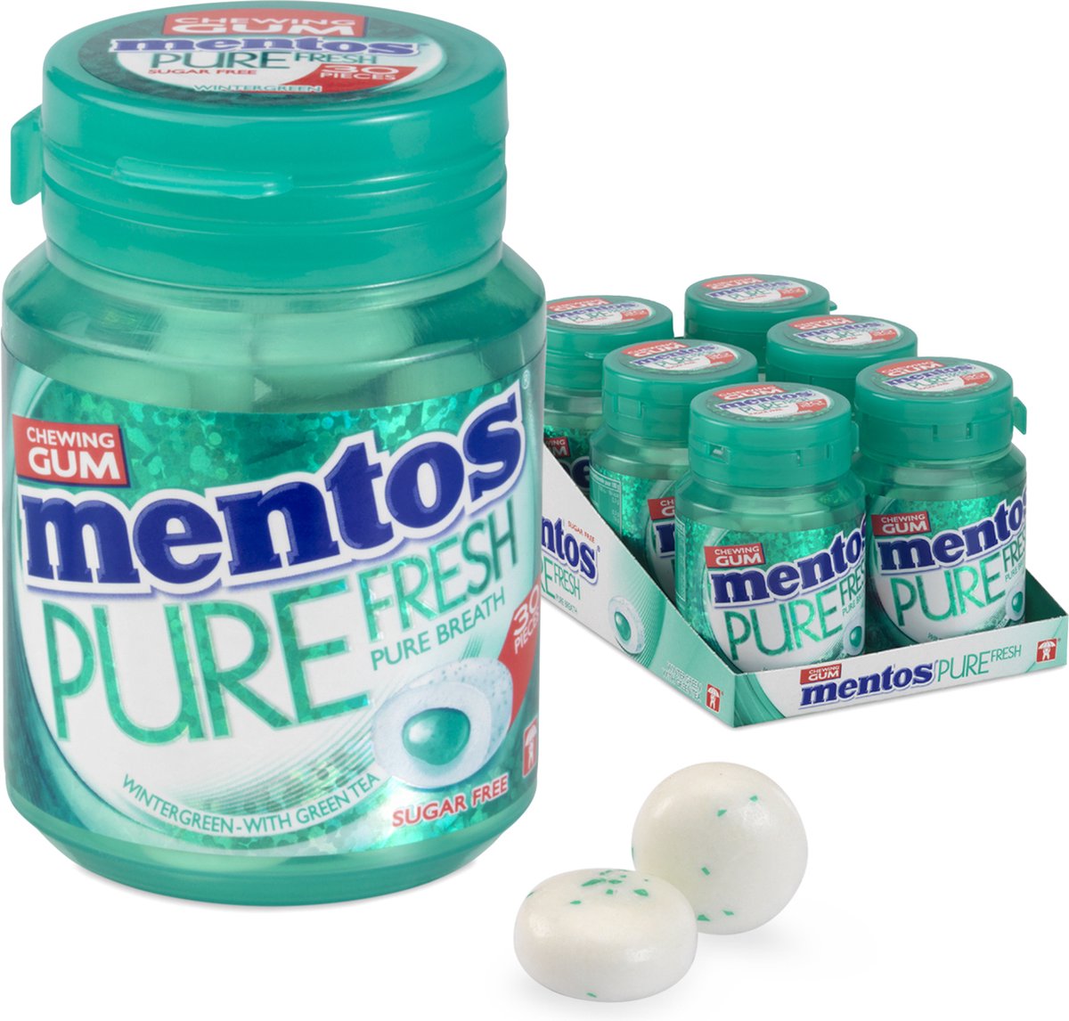 Mentos Gum Pure Fresh Wintergreen – Kaugummi – zuckerfrei – 1x6 Stück