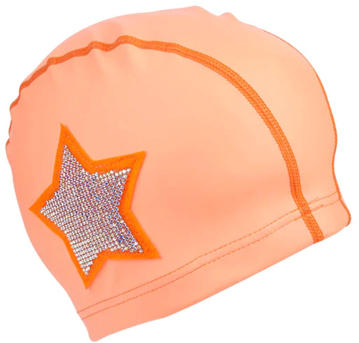 Bling2o Badekappe Kinder - Korallenstern - dehnbar - Schwimmen - in transparenter Tasche - orange
