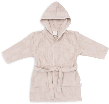 Jollein x nijntje - baby badjas badstof 1-2 jaar - badjas kinderen met capuchon - miffy jacquard - nougat