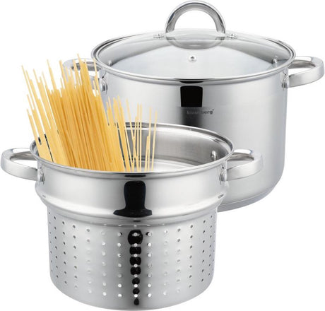 Klausberg 7738 - Kochtopf mit Nudeleinsatz - 2-teilig - 24 cm - 7,5 Liter - Edelstahl - alle Herdarten 14