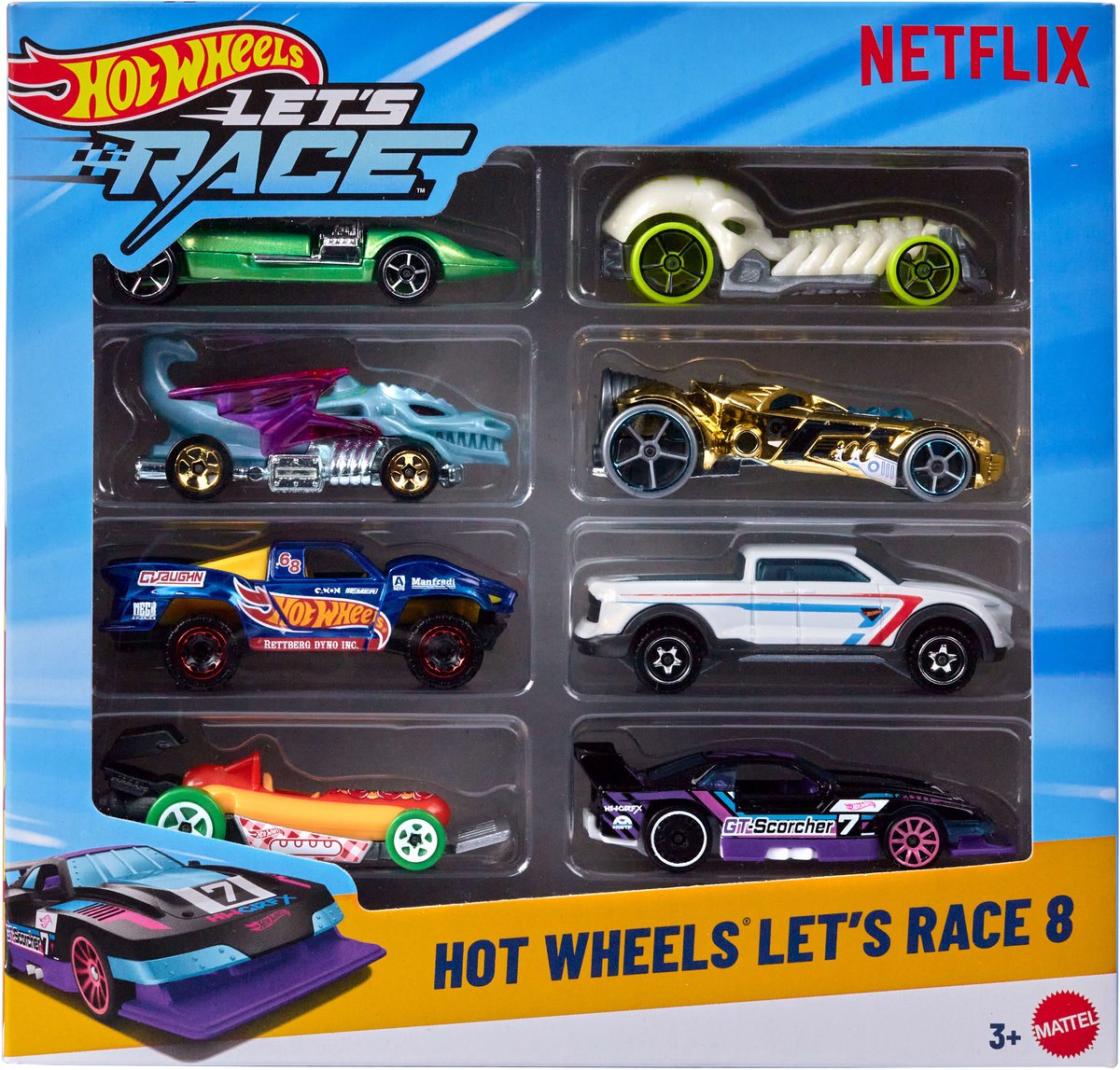 Hot Wheels Let's Race 8er-Pack – aus der Netflix-Serie