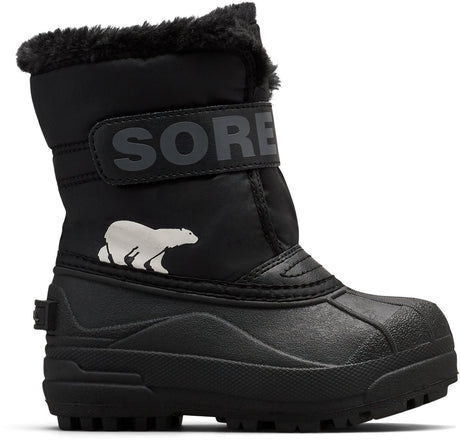 Sorel Kinder Snow Commander™ Boot Youth Unisex kleine Schneestiefel – Schwarz, Anthrazit – Größe 29