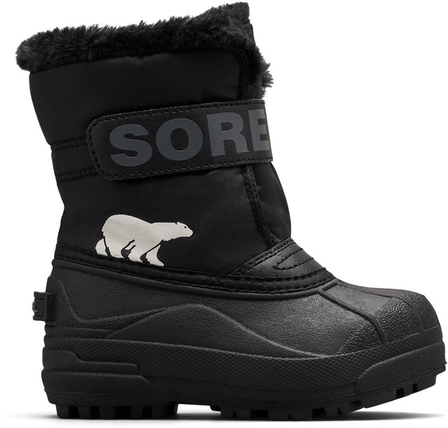 Sorel Kinder Snow Commander™ Boot Youth Unisex kleine Schneestiefel – Schwarz, Anthrazit – Größe 27