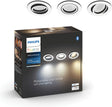 Philips hue milliskin inbouwspot - warm- tot koelwit licht - 3-pack - aluminium - rond - gu10