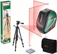 Bosch Universallevel 3 Set - Kreuzlinienlaser - Lotpunkt oben und unten - inklusive Stativ - Aufbewahrungskoffer - Batterien