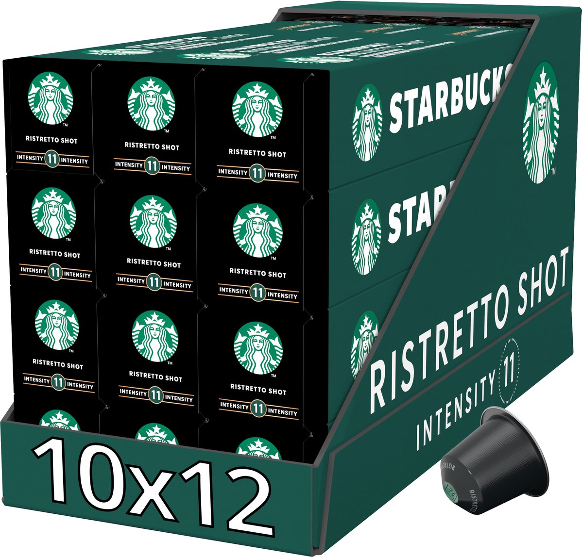 Starbucks by Nespresso Kapseln Ristretto – 10 Kaffeetassen x 12 Boxen