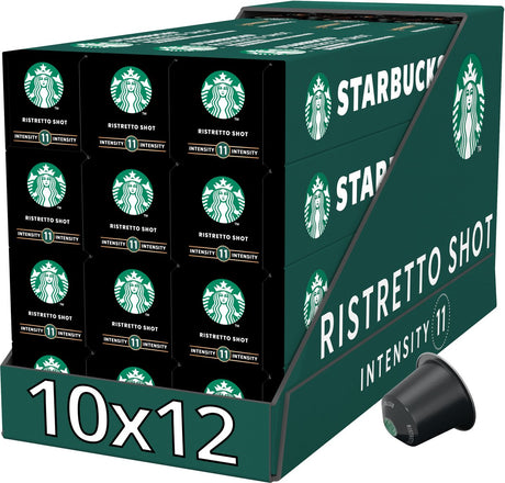 Starbucks by Nespresso Kapseln Ristretto – 10 Kaffeetassen x 12 Boxen