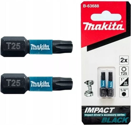 Makita Zubehör Schlagschrauber-Bit Impact Schwarz, T25x25mm 2 Stück – B-63688