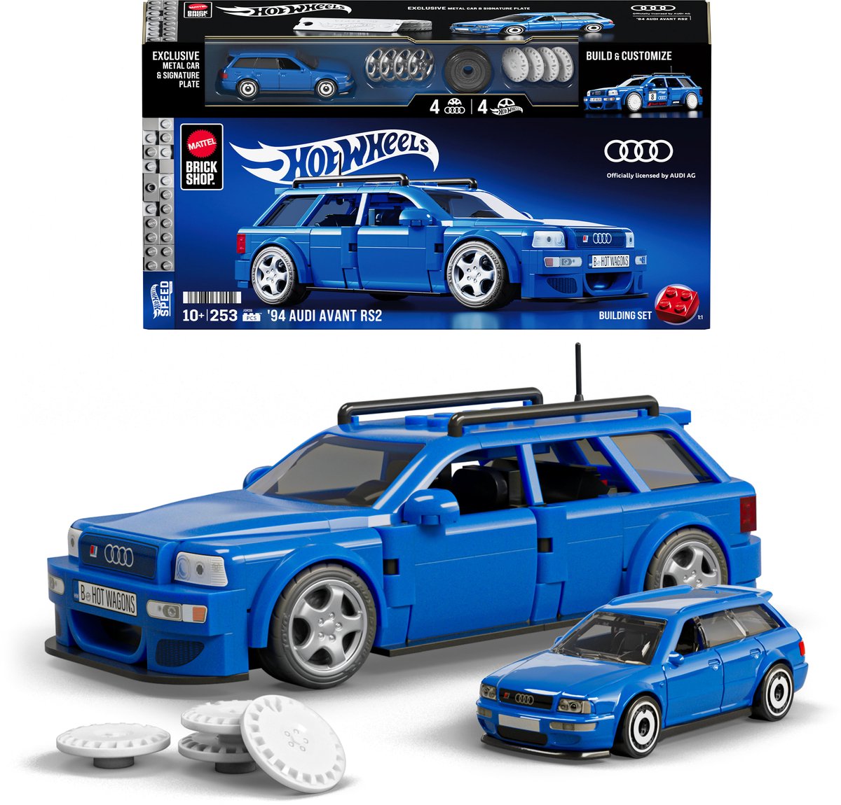 Mattel brick shop hot wheels speed series - '94 audi avant rs2 - construction toys - 252 parts