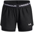 Under armour ua tech play up 2n1 short unisex sportbroek - zwart - wit