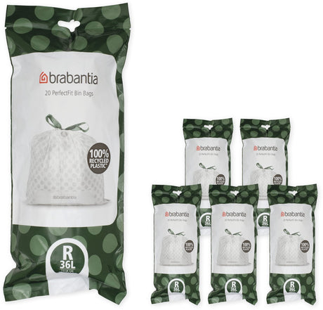 Brabantia Perfectfit Müllsäcke – 36 l – Code R – 6 Rollen x 20 Stück