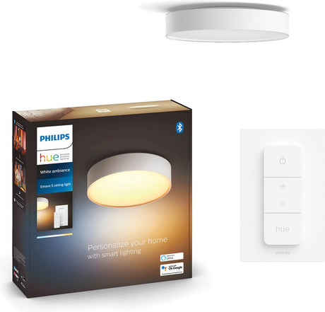 Philips hue enrave - ronde led plafondlamp - wit - aanpasbaar wit licht - ø 261mm - slimme verlichting