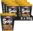 Nissin Soba-Cup-Nudeln – klassische Nudeln im Wok-Stil – Instant-Nudeln – 8 Stück