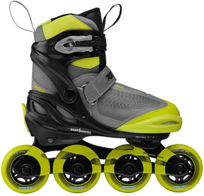 Roces Moody X TIF Boy verstellbare Inline-Skates Kinder – Inline-Skates – Mitwachs-Skates – Grau Grün – Größe 30–35