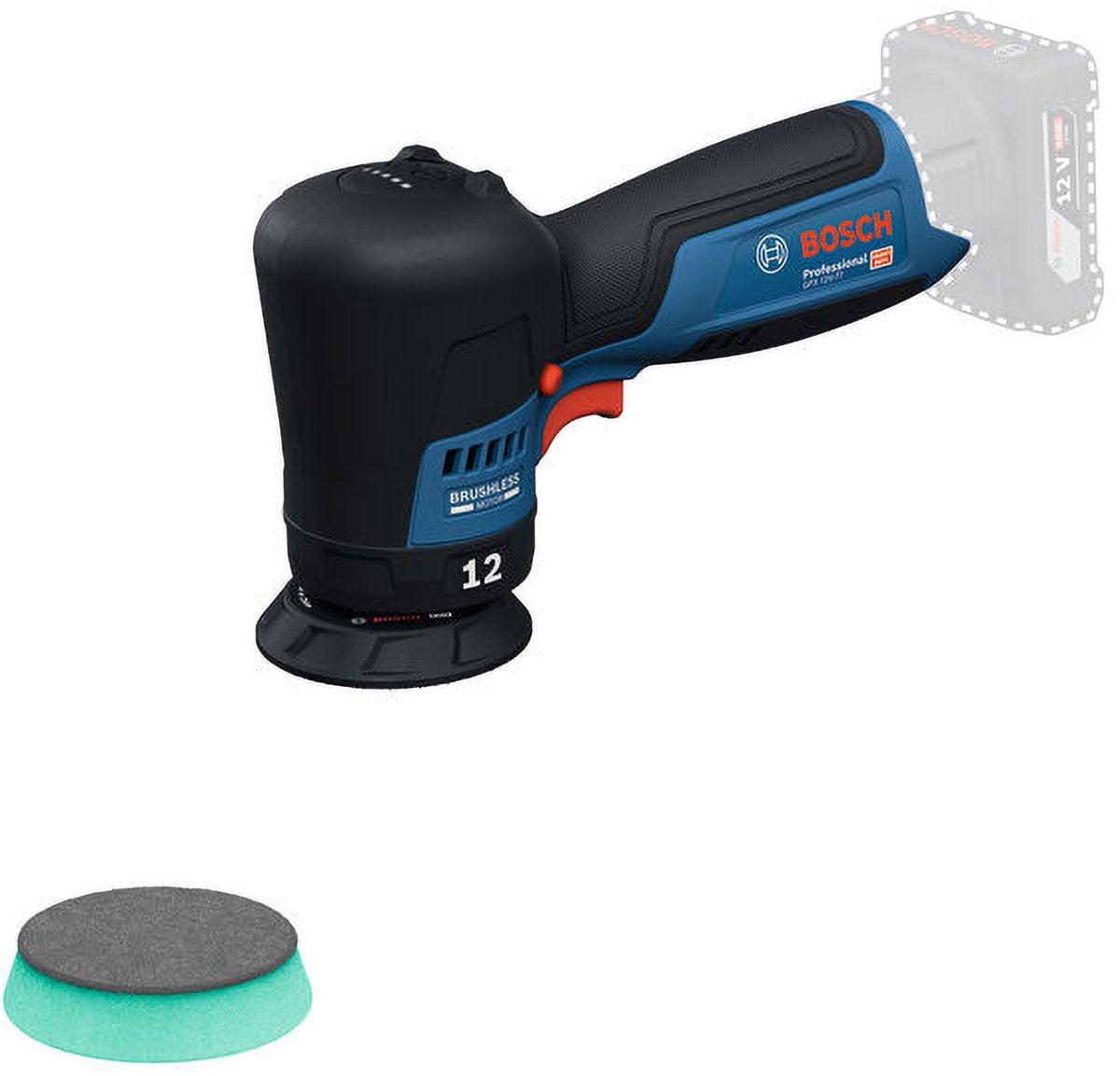 Bosch Professional GPX 12V-77 Exzenter-Akku-Poliermaschine 77 mm 12V-Grundkörper – 06019L4000