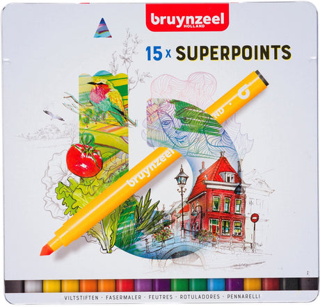 Bruynzeel Filzstifte Super Point, 15 Stk.