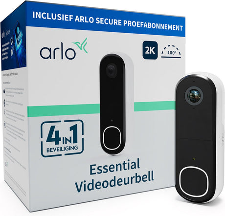 Arlo 2k kabellose Video-Türklingel mit Kamera, 1 Türklingel, weiß