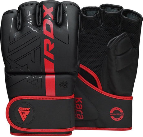 Rdx sports - f6 kara - bokshandschoenen - mma gloves - training - vechtsporthandschoenen - boksen - rood - mat - maat s