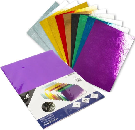 Kangaro-Metallic-Karton – A4 – 300 Gramm – verschiedene Farben – 10 Blatt – Hobby-Karton