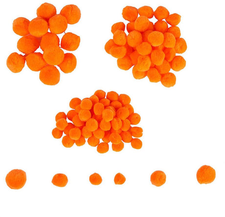 Colorationen - Mini-Pompons Orange, 100 Stk.