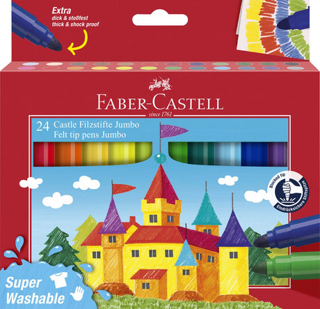Faber-Castell Filzstifte Jumbo – 24 Stück – super waschbar – fc-154324
