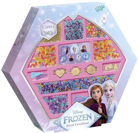 Totum Disney Frozen Perlen-Set für 5 Armbänder – 1500 Teile – Kinderspielzeug – Basteln – für Mädchen – auch für Kleinkinder – ab 3 Jahren –