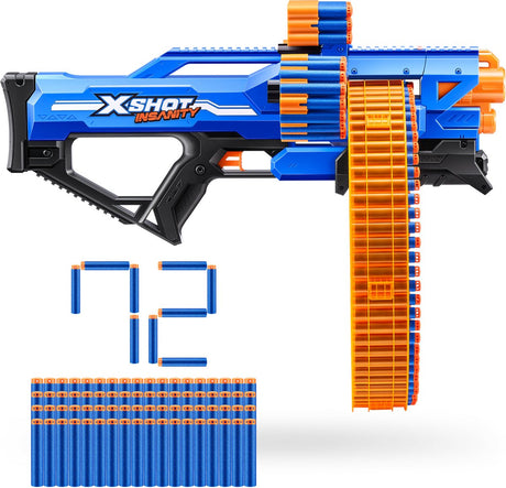 Xshot Zuru – Insanity Mad Mega Barrel – Spielzeug-Blaster – mit 72 Darts