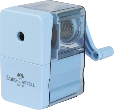 Faber-castell faber castell - puntenslijper tafelmodel - geschikt voor potloden tot 8,4 mm - rond, driekant en zeskantig - blauw - fc-180985