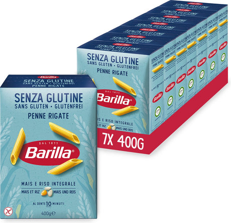 Barilla Penne Rigate – glutenfrei – Nudeln – 7 x 400 g