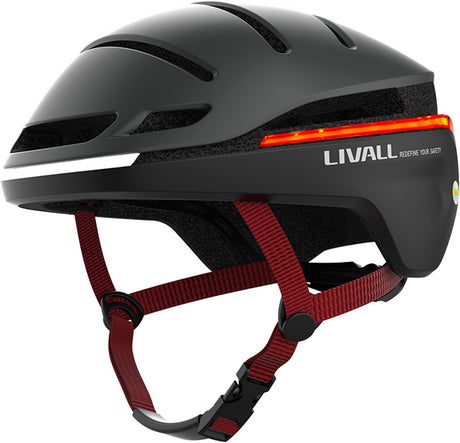 Livall evo21 schwarz groß – (intelligenter) Fahrradhelm – SOS-Funktion – LED-Blinker – intelligente Beleuchtung