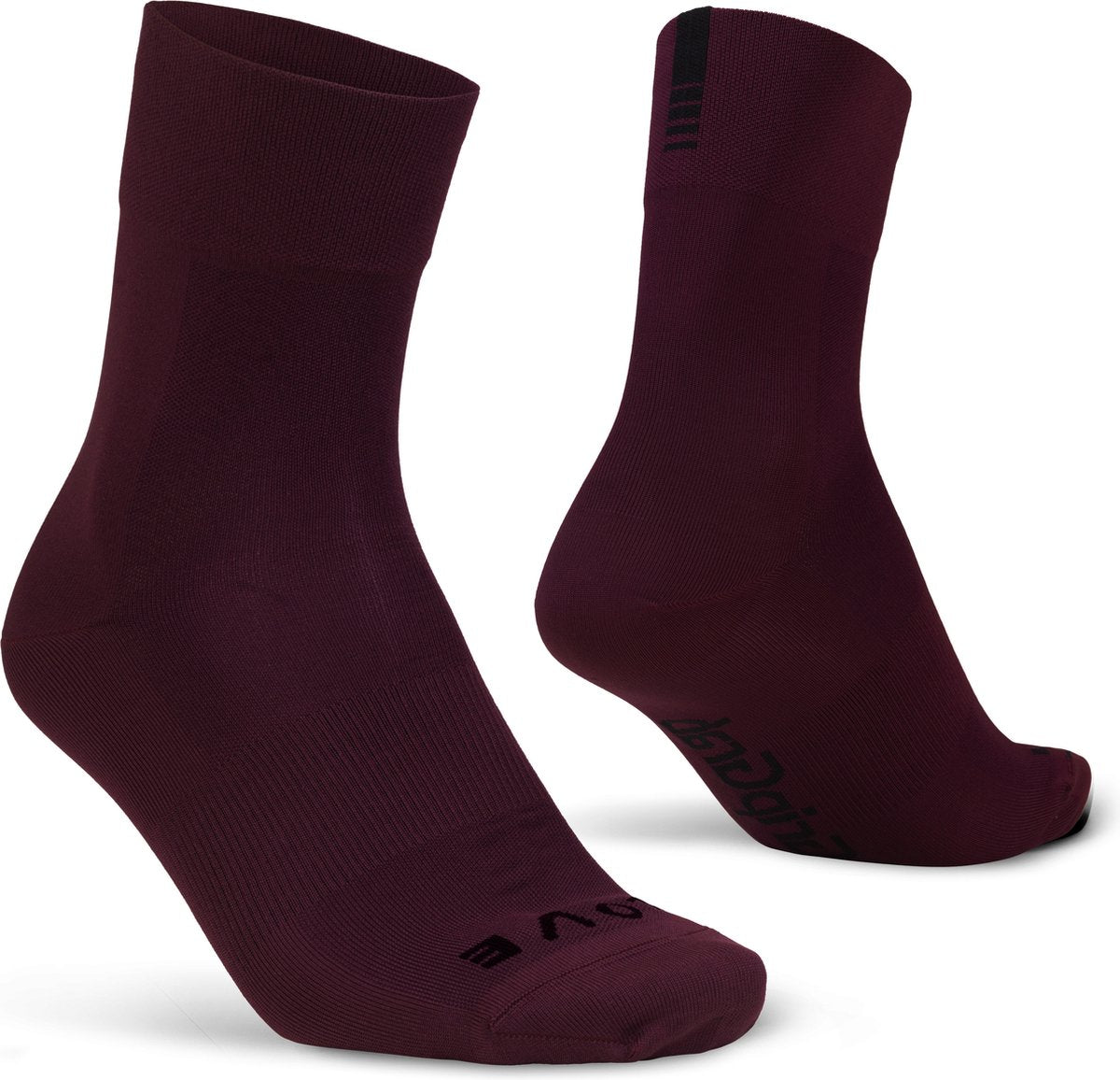 Gripgrab – leichte SL Performance Sommer-Radsocken 1 Paar Coolmax-Radsocken regulärer Schnitt – dunkelrot – Unisex – Größe XS (35-38)