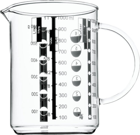 WMF Gourmet-Messbecher - 1l - Glas - hitzebeständig - mit Skala