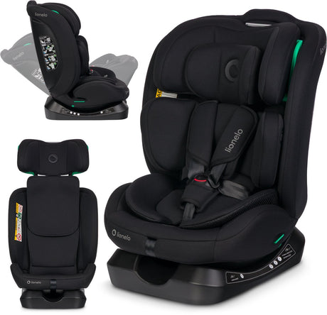 Lionelo Aart i-Size Autositz 4in1 – 40–150 cm (0–12 Jahre) – universell, passend für jedes Auto – RWF FWF – nach hinten bis 105 cm – Installation mit Sicherheitsgurt – Kopfstütze aus Memory-Schaum – 13 Positionen – neigbar – R129