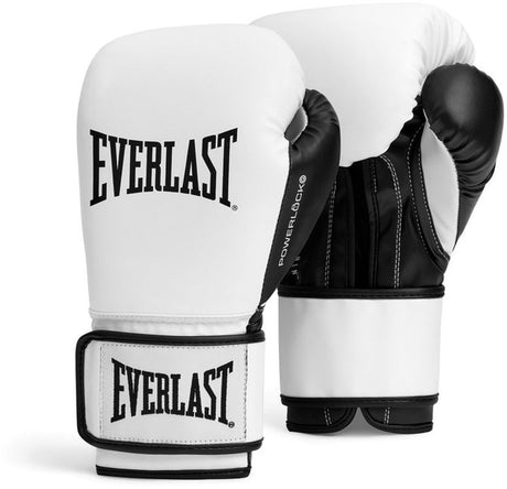 Everlast Powerlock und Trainings-(Kick-)Boxhandschuhe mit Klettverschluss, weiß schwarz, 14 oz