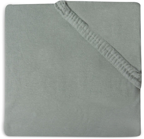 Jollein - baby hoeslaken jersey (ash green) - katoen - hoeslaken box - 70x140cm 75x150cm