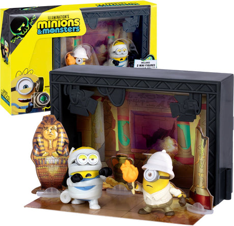 Elchspielzeug Schergen Monster – Mumientempel Filmstudio – inkl. 2 Minions-Figuren und Tempelzubehör