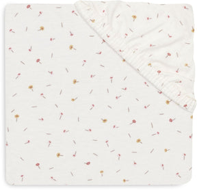 Jollein hoeslaken ledikant - 60x120cm - jersey - pretty picnic - flower drops