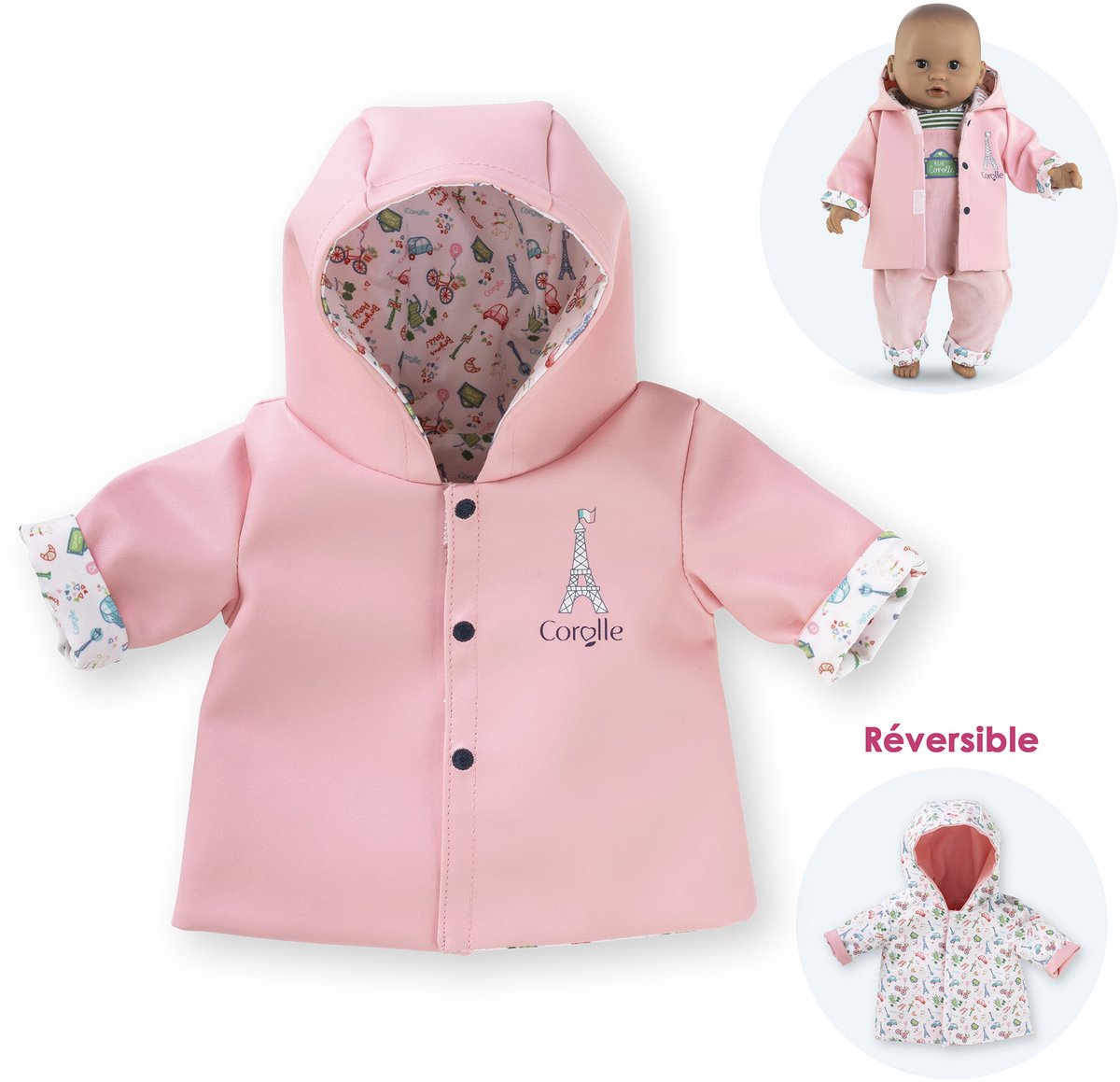 Corolle Wende-Regenmantel für Babypuppe, 30 cm