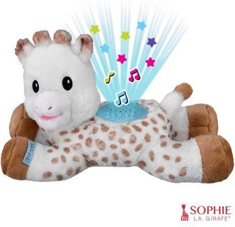 Sophie die Giraffe Schlaflied Licht träumt Kuscheltier - Sternenprojektor - Musikfunktion mit 15 Melodien - mit Lautstärkeregler - Abschaltautomatik - inklusive Batterien - 32x17x20 cm