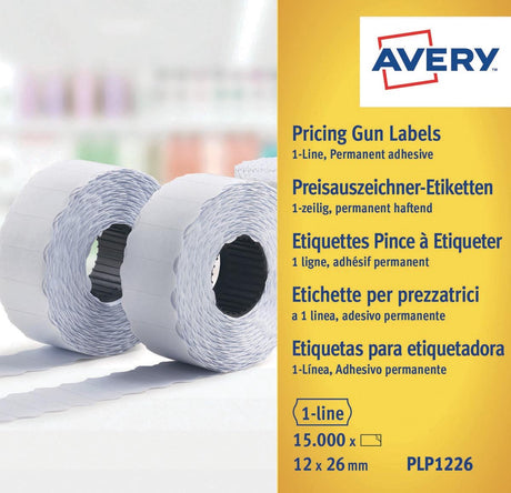 Avery Preisschild-Etikettenrollen permanent 26 x 12 mm gelb 10 Stück