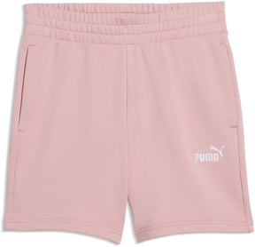 Puma ess klein Nr. 1 Logo 5'' High-Waist Shorts Tr(s) Damenhose – rosige Aussicht