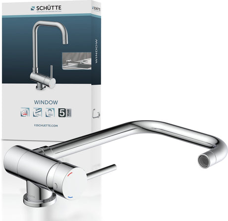 Schütte Fensterdesign Küchenarmatur - Mischbatterie - hoher, schwenk- und klappbarer Auslauf - Seitengriff - Chrom